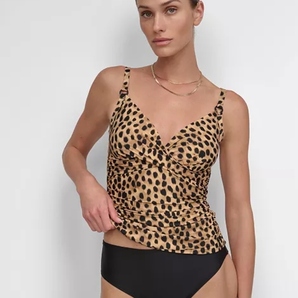 DKNY Animal Print Swim Top